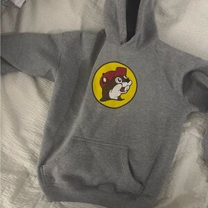 Gray Kids Hoodie with Cartoon Logo